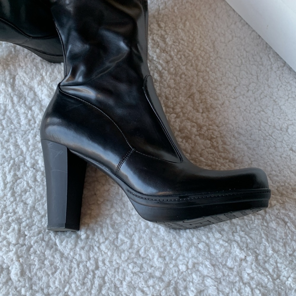 Franco Sarto Faux Stretch Leather Boots. - Picture 4 of 5